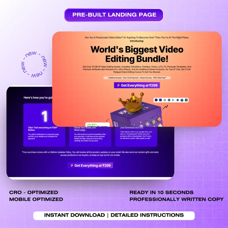 Video Editing Bundle Landing